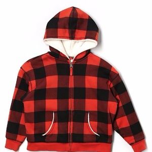 Sherpa lined Buffalo Plaid Hoodie